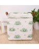 Foldable Leather Handle Canvas Toys Storage Bucket Dirty Clothes Basket